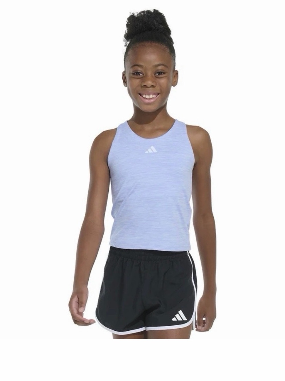 NWT Adidas Girls Melange Training Tank Top Lavender Racerback Athletic Shirt